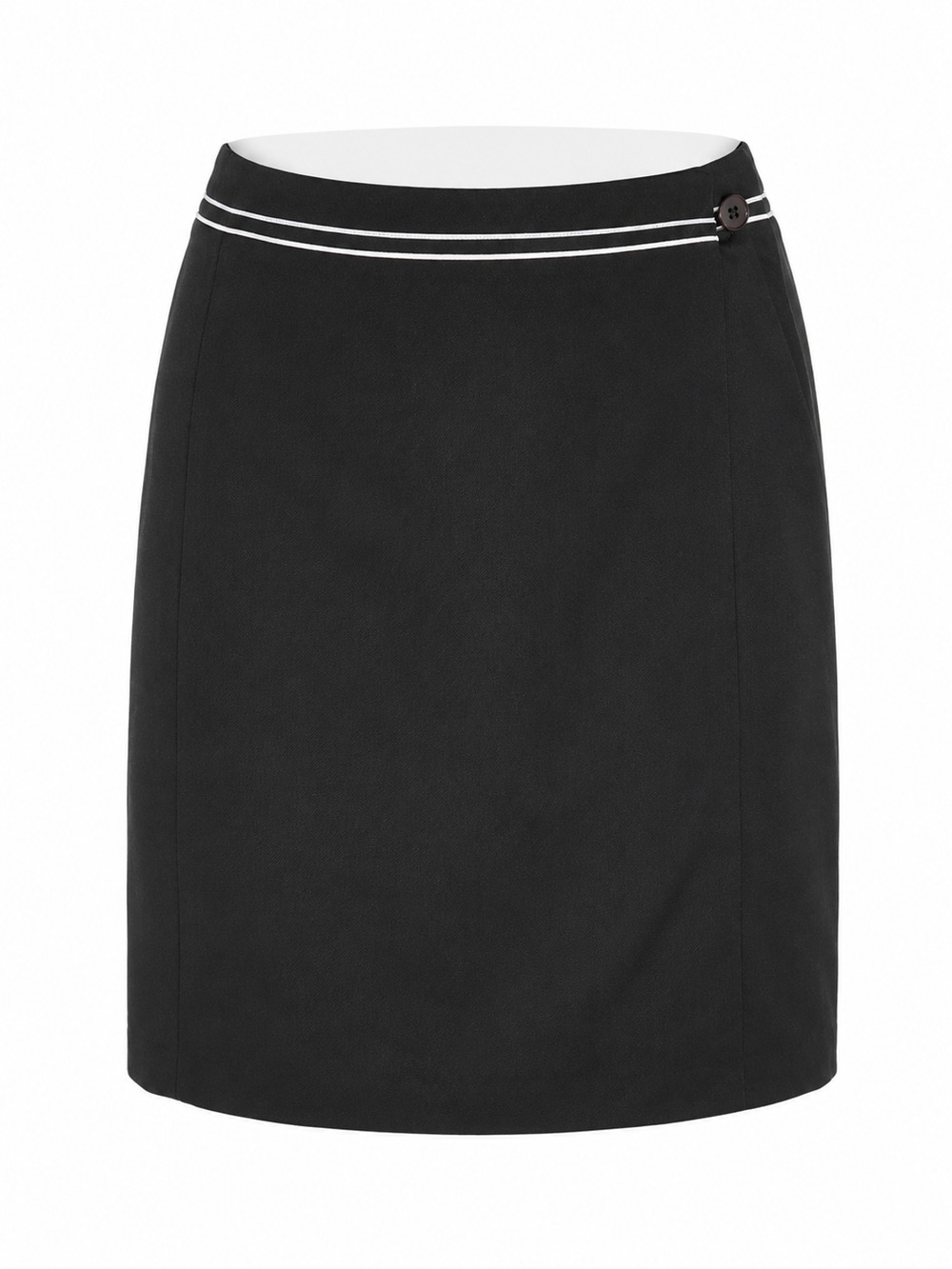 LOFT Ann Taylor Black Faux Wrap Stretch Skirt – Size 2